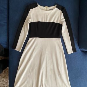 Black and White Color Block Dress